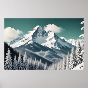 Poster Paysage panoramique Montagnes Nature panoramique G