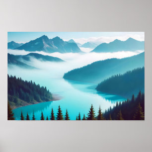 Poster Paysage panoramique Montagnes Nature pittoresque