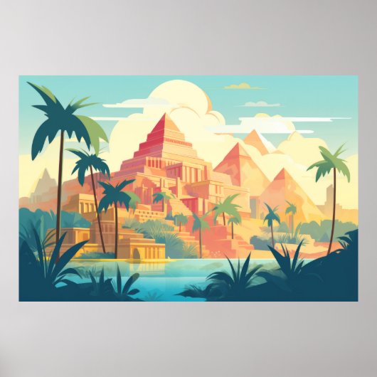 Poster Paysage Panoramique Pyramide Paysage Nature (Devant)