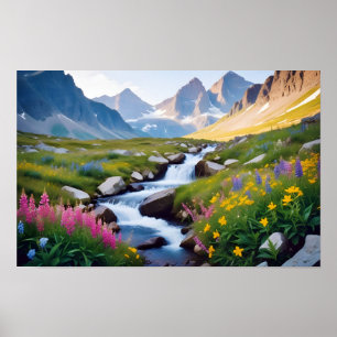 Poster Paysage panoramique Vallée de la prairie Nature Tr