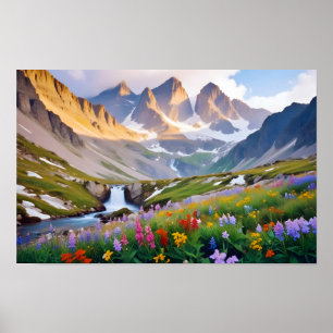 Poster Paysage panoramique Vallée de la prairie Nature Tr