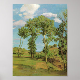 Poster Paysage Paysage Frédéric Bazille Impressionniste