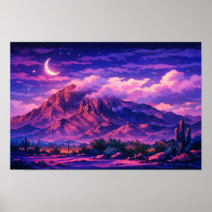 Poster Paysage photographique Art néon édité