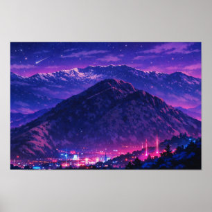 Poster Paysage photographique Art néon édité