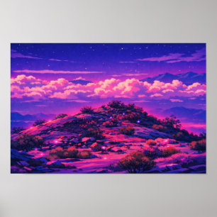 Poster Paysage photographique Art néon édité