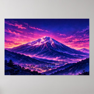 Poster Paysage photographique Art Néon Édité