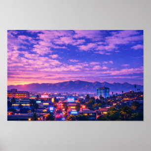 Poster Paysage photographique Art néon édité