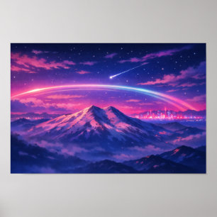 Poster Paysage photographique Art néon édité