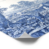 Poster Paysage Pittoresque bleu et blanc (Coin)