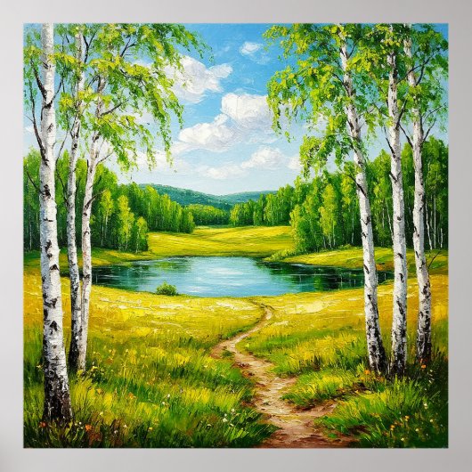 Poster Paysage pittoresque d'un lac Serene (Devant)