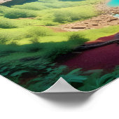 Poster Paysage pittoresque Forêt Cascade Nature Calme (Coin)