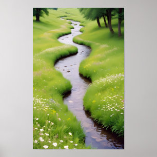 Poster Paysage pittoresque Forêt Flux Nature Calme