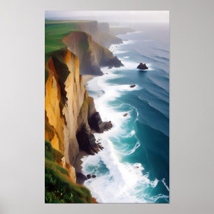 Poster Paysage pittoresque Nature côtière Mer paisible