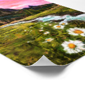 Poster Paysage printanier - Floraison - Peinture original (Coin)