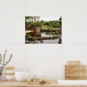 Poster Paysage Riverbank Réflexions Verdure luxuriante (Cuisine)