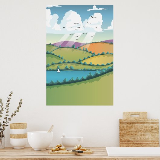 Poster Paysage rural. (Cuisine)