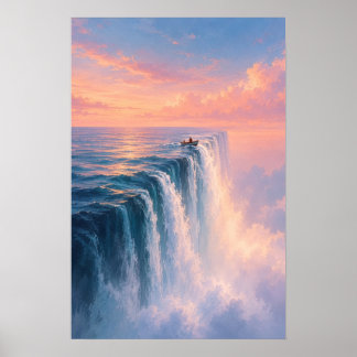 Poster Paysage surréaliste de cascade océanique