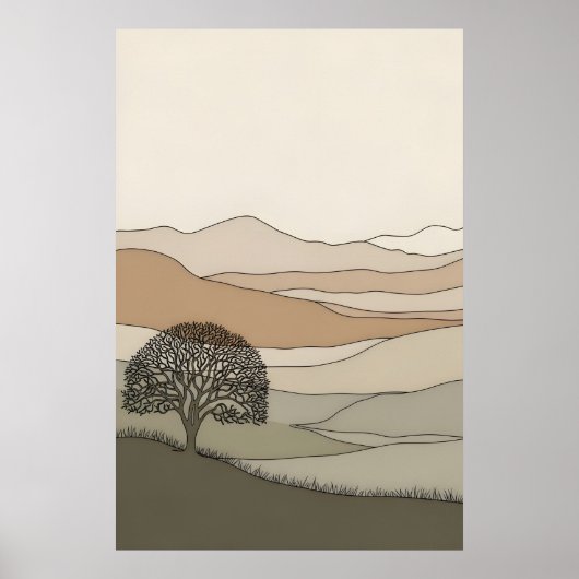 Poster Paysage texturé calme (Devant)