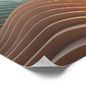 Poster Paysage topographique stratifié au coucher du sole (Coin)