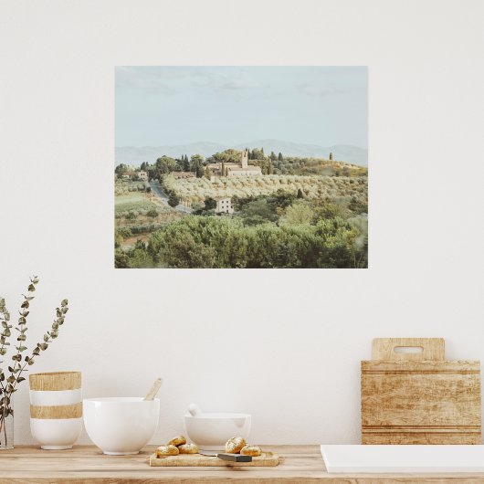 Poster Paysage Toscane Couleurs douces (Cuisine)