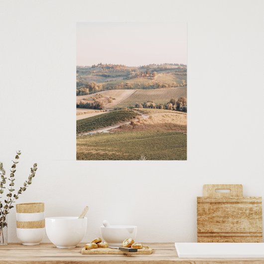 Poster Paysage Toscane Couleurs douces (Cuisine)
