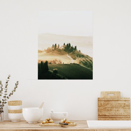 Poster Paysage Toscane Couleurs douces (Cuisine)