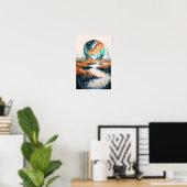 Poster Paysage translucide : Douleur d'aquarelle futurist (Bureau à domicile)