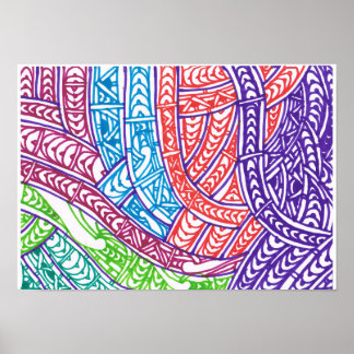 Poster Paysage tribal abstrait par RRW