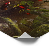 Poster Paysage tropical avec dix colibris (Coin)