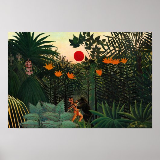 Poster Paysage tropical par Henri Rousseau (Devant)