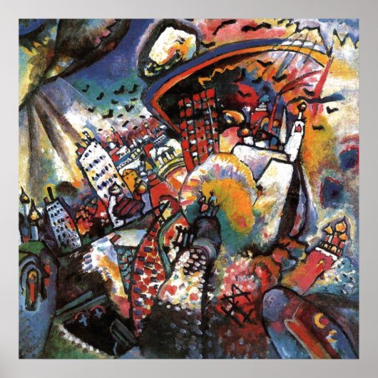 Poster Paysage urbain abstrait de Moscou I de Kandinsky (Devant)
