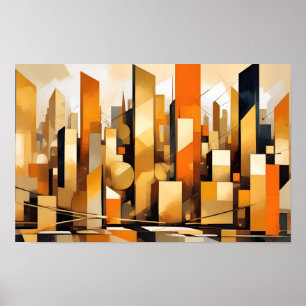 Poster Paysage urbain abstrait Fond d'architecture modern