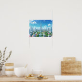 Poster Paysage urbain Art Abstrait Conception architectur (Cuisine)