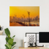 Poster Paysage urbain au coucher du soleil (Bureau à domicile)