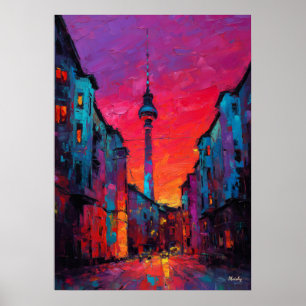 Poster Paysage urbain berlinois expressionniste coloré
