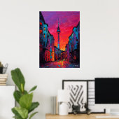Poster Paysage urbain berlinois expressionniste coloré (Bureau à domicile)