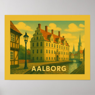 Poster Paysage urbain d'Aalborg Danemark