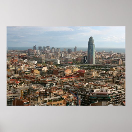 Poster paysage urbain de barcelone (Devant)