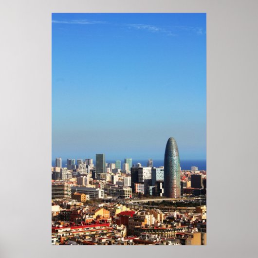 Poster Paysage urbain de Barcelone (Devant)