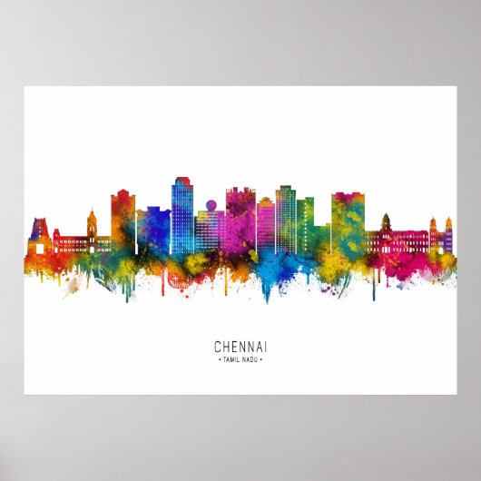 Poster Paysage urbain de Chennai Inde (Devant)