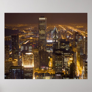 Poster Paysage urbain de Chicago du centre