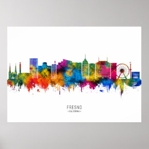 Poster Paysage urbain de Fresno Californie