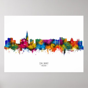 Poster Paysage urbain de Galway Irlande