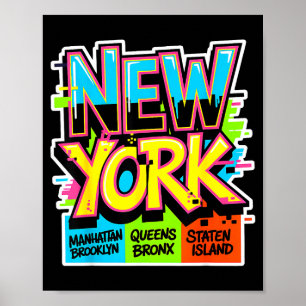 Poster Paysage urbain de la ville de New York Bronx Queen