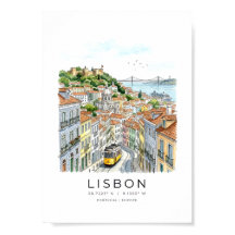 Paysage urbain de Lisbonne dans le style aquarelle