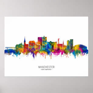 Poster Paysage urbain de Manchester USA