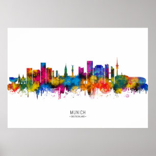 Poster Paysage urbain de Munich Allemagne