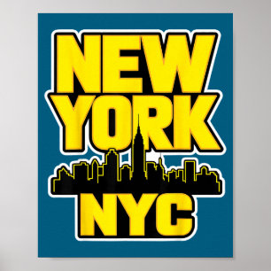Poster Paysage urbain de New York Bronx Queens Manhattan