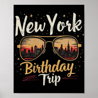 Poster Paysage urbain de Nyc Anniversaire Voyage à New Yo