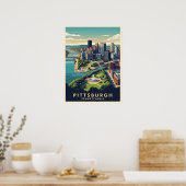 Poster Paysage urbain de Pittsburgh, Pennsylvanie (Cuisine)